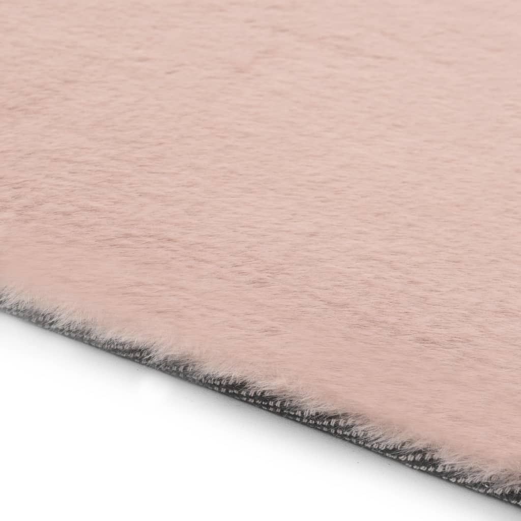 Rug 120x160 cm Faux Rabbit Fur Old Pink